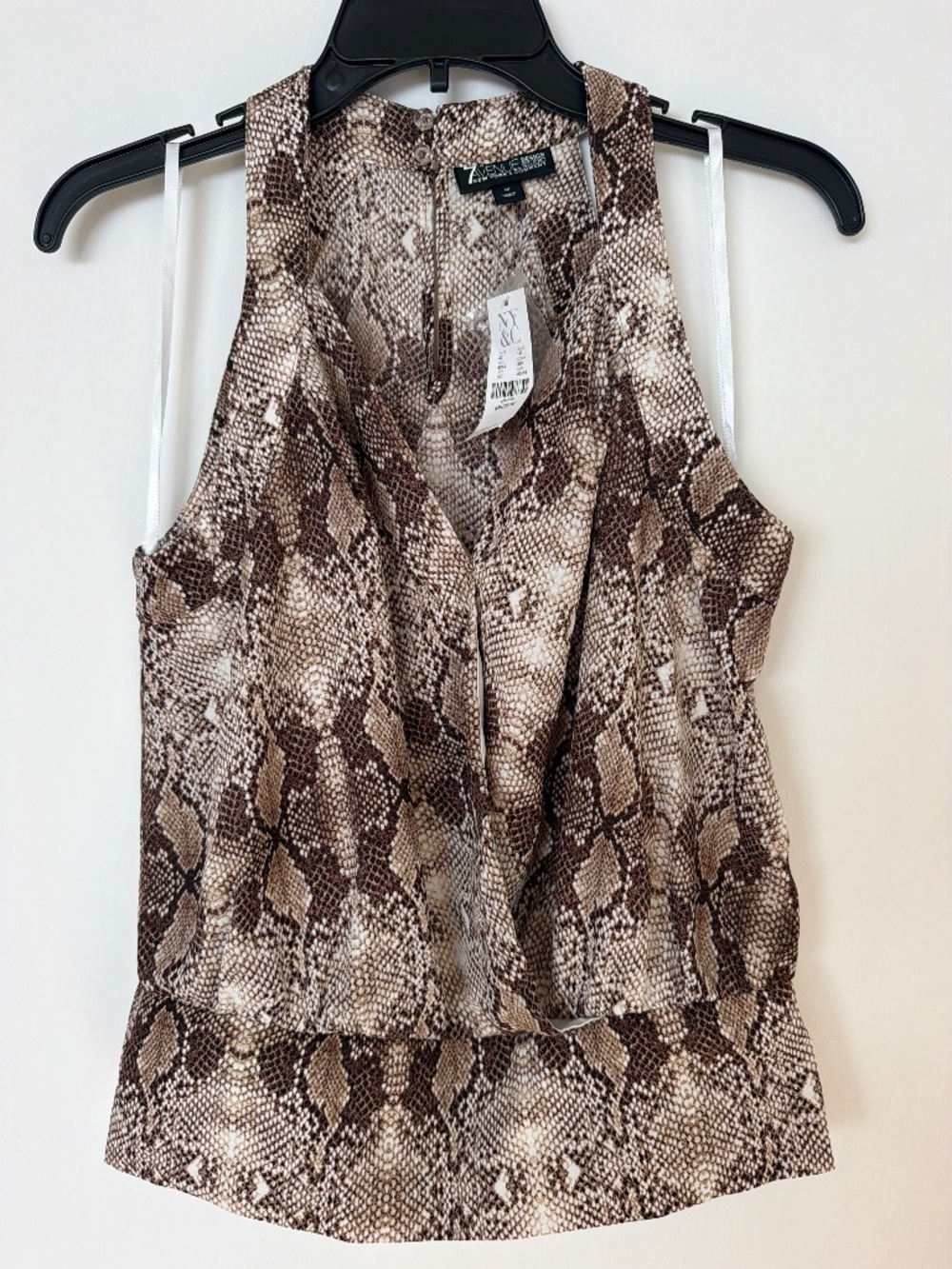 New York & Company 7th Avenue Snakeskin Print Sleeveless Blouse NWT Medium
